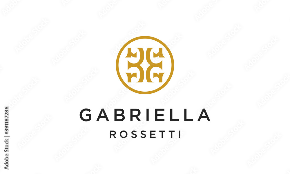 Fototapeta LUXURY LOGO CONCEPT FROM INITIAL LETTERS G AND R
