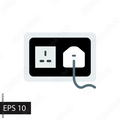 plug socket on white. Vector