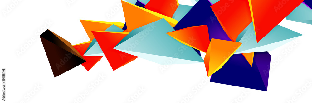Triangle mosaic abstract background, 3d triangular low poly shapes. Geometric vector illustration for covers, banners, flyers and posters and other Triangle mosaic abstract background, 3d triangular low poly shapes. Geometric vector illustration for covers, banners, flyers and posters and other
