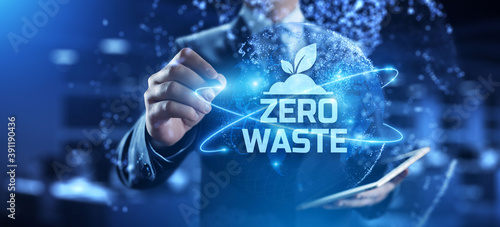 Business selecting zero waste on virtual screen. Eco friendly Nature lean. © Murrstock