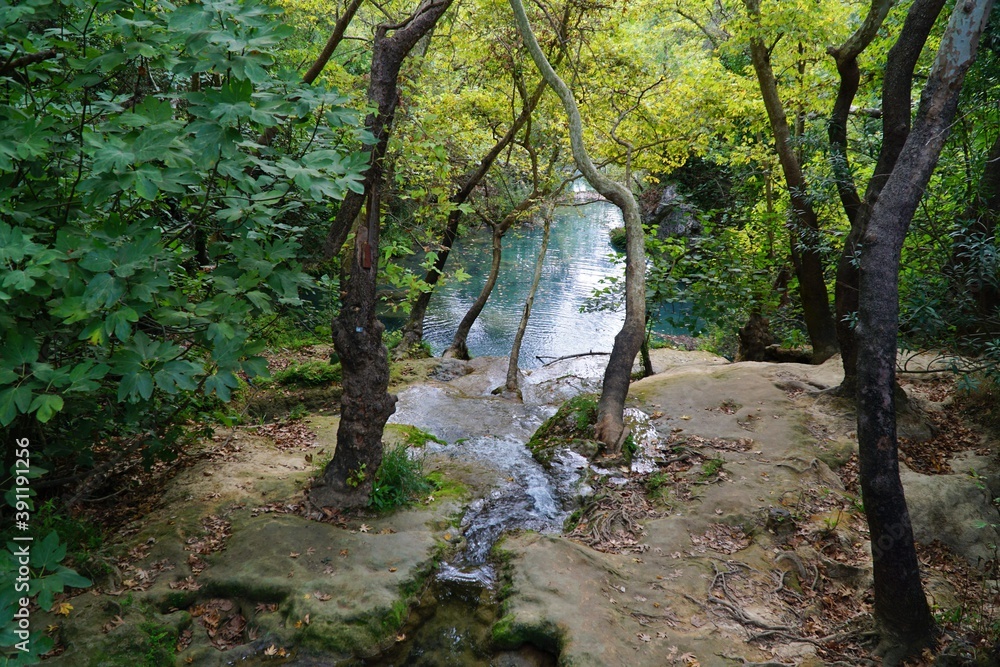 View of Kursunlu Waterfalls in Antalya district of Turkey. View of Kursunlu Waterfalls in Antalya district of Turkey.