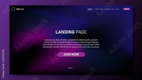 Minimalist landing page background. Website UI design background. Eps 10 vector