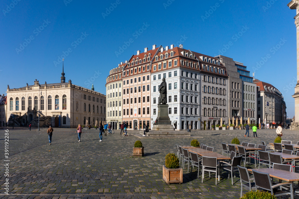 Naklejka premium Dresden Sachsen Frauenkirche Deutschland Himmel