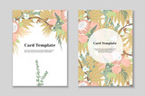 Set of 2 boho greting card templates, tender pastel colorls