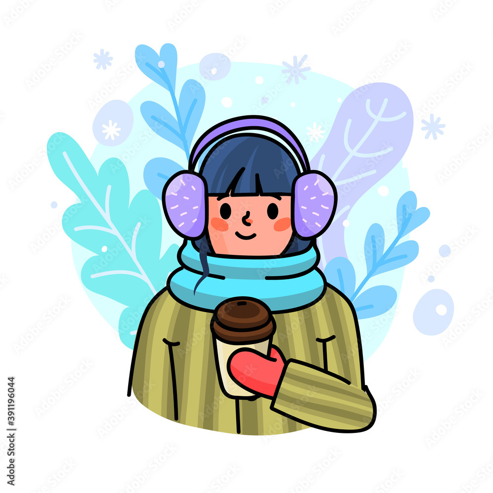 Stay warm this winter concept. Man in winter clothes. Stay warm this winter concept. Man in winter clothes.