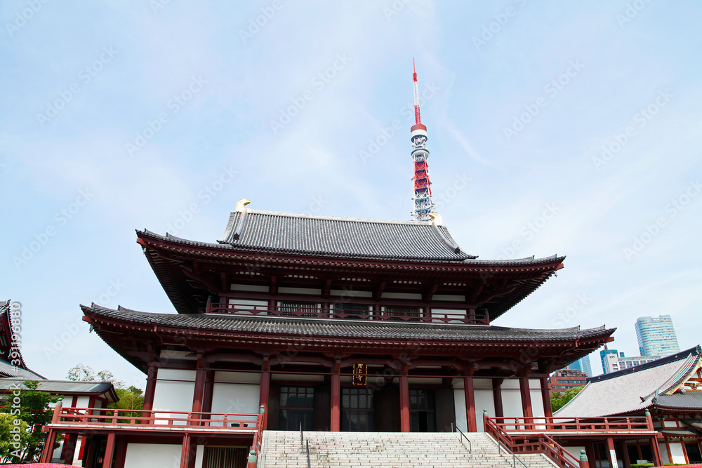 三縁山広度院増上寺と東京タワー