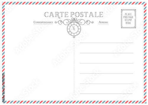 Vintage post card template. Vector illustration