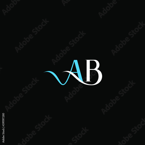 A B letter logo creative design on black color background, ab monogram