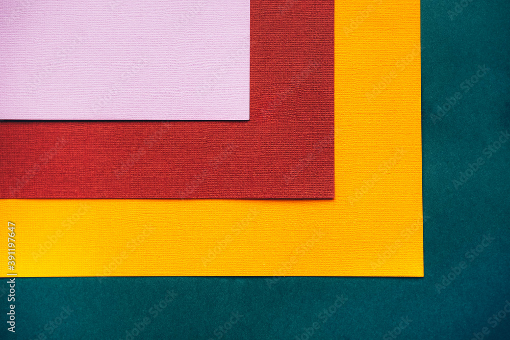 Abstract square background.Dark green, yellow and terracotta. Abstract square background.Dark green, yellow and terracotta.