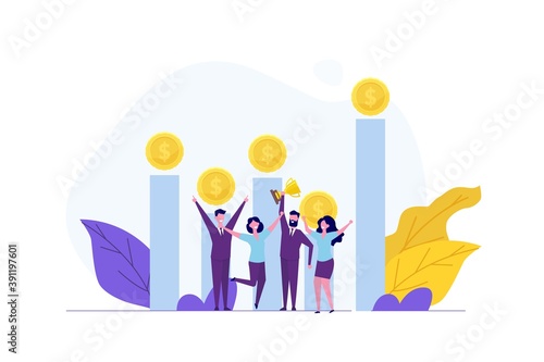 Investment opportunity searching concept. Vector illustration.