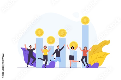 Investment opportunity searching concept. Vector illustration.