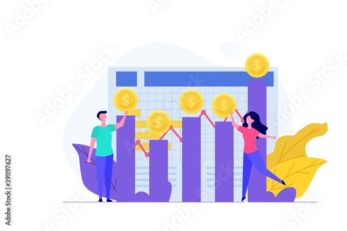 Investment opportunity searching concept. Vector illustration.