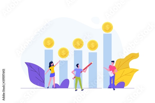 Investment opportunity searching concept. Vector illustration.