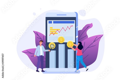 Investment opportunity searching concept. Vector illustration.