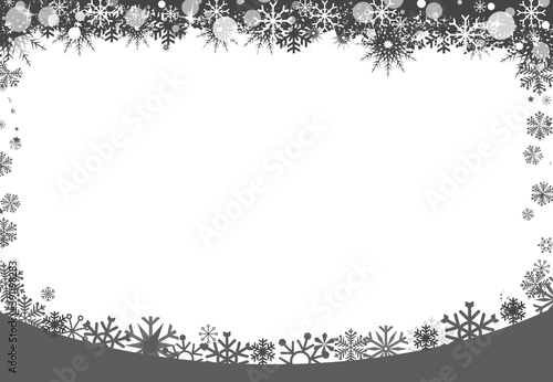 christmas background with snowflakes on white 