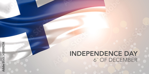Finland happy independence day vector banner, greeting card