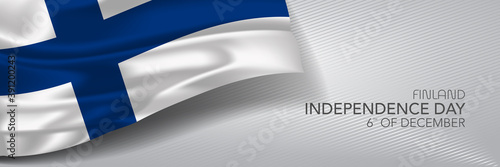 Finland independence day vector banner, greeting card.