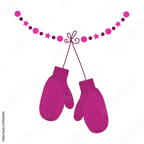 Winter gloves mittens icon. illustration of winter gloves mittens vector icon for web design isolated on white background
