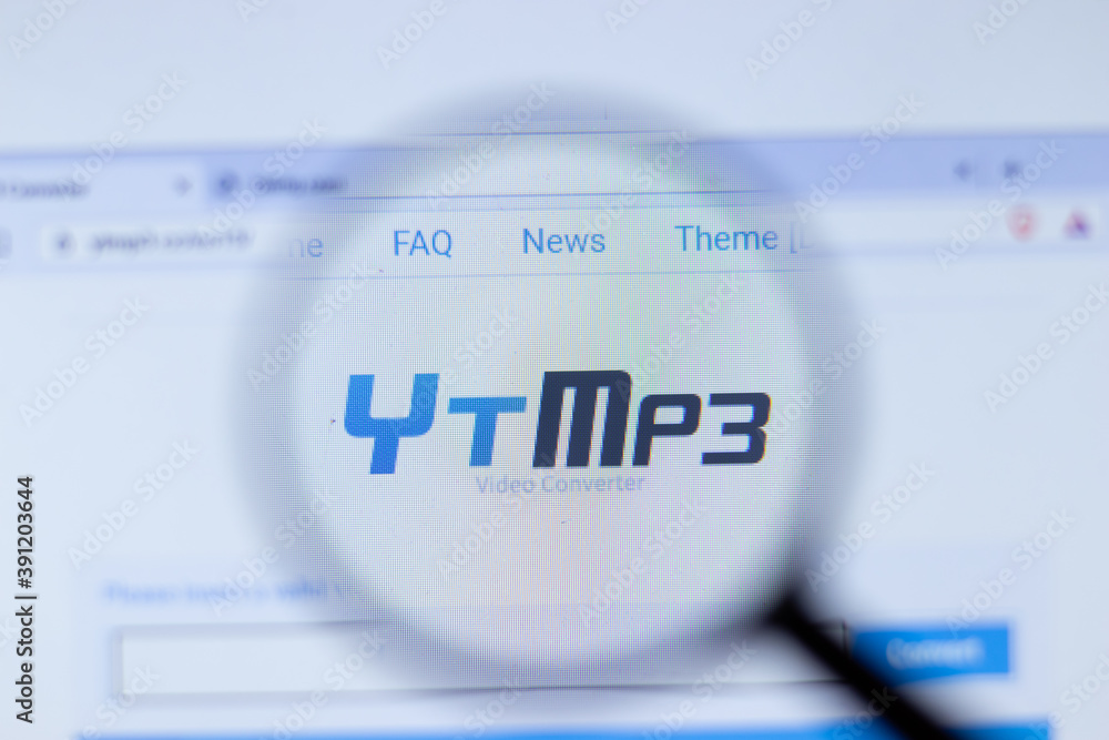 New York, USA - 29 September 2020: ytmp3.cc YtMp3 company website with logo  close up, Illustrative Editorial Stock Photo | Adobe Stock