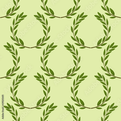 Seamless background with olive leaves. Ideal for printing on fabric or paper.