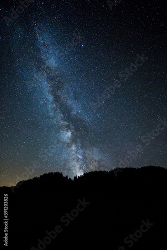 Summer Milky Way in Pedraforca mountain  Barcelona  Pyrenees  Catalonia  Spain