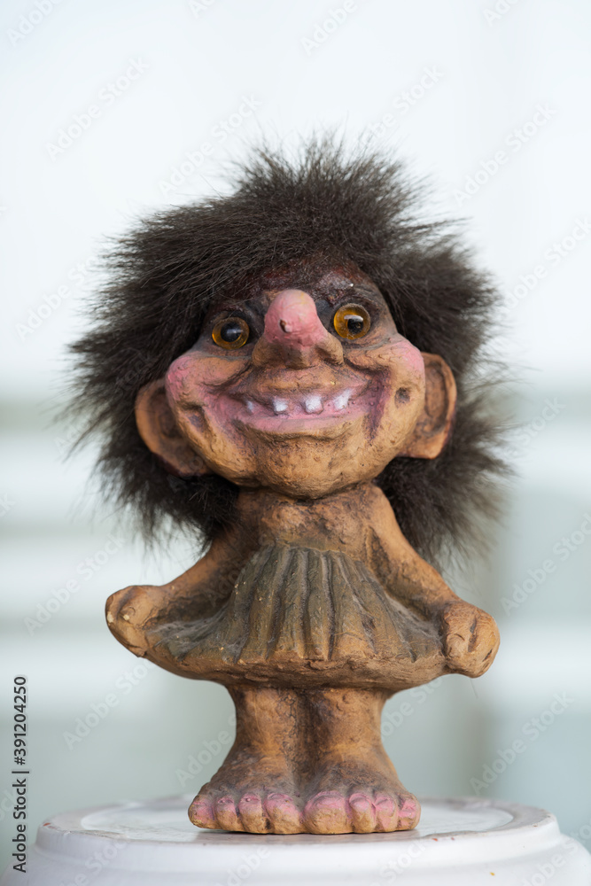 Fotografía macro de muñeco troll típico noruego. Souvenir, Stock Photo |  Adobe Stock