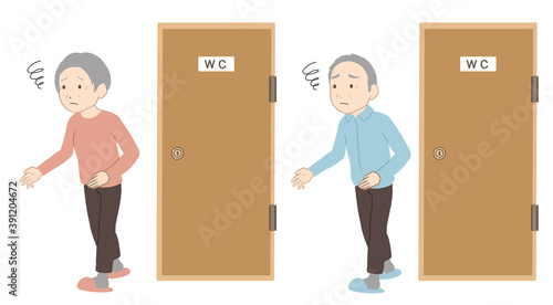 用を足す　すっきりしない　高齢者(線無し)