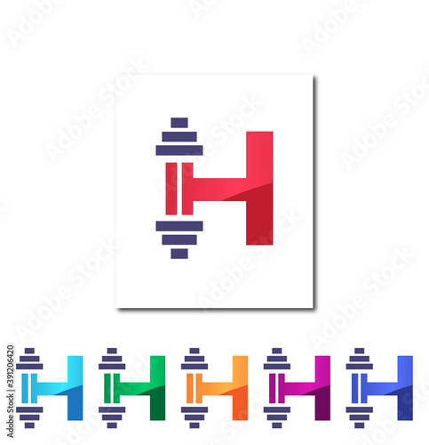 H Alphabet Fitness Creative Logo Design Concept
