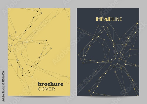 Vector templates for brochure cover in A4 size.