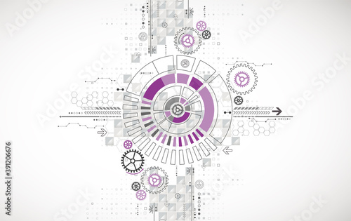 Abstract vector background. Circle technology or science concept.