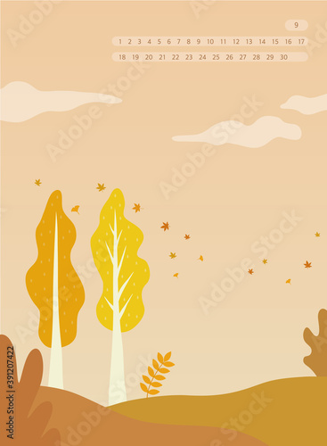 Emotional Background Illustration Calendar Collection