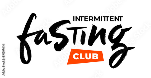 Brush lettering, hand drawn calligraphy for Intermittent Fasting concept, time-restricted eating. Healthy weight loss and anti-age eating pattern. Vector illustration EPS 10