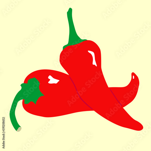 Hot peppers, hand drawn vector illustration