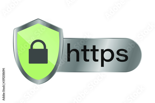 https. Safe and reliable browsing .Secure connection icon . Vector illustrations.
