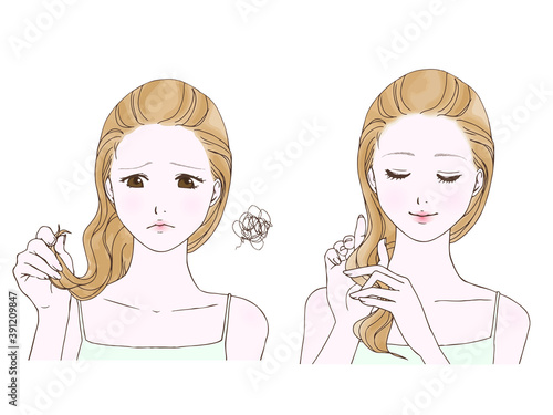 美容に使えそうなイラスト_ヘアケア①