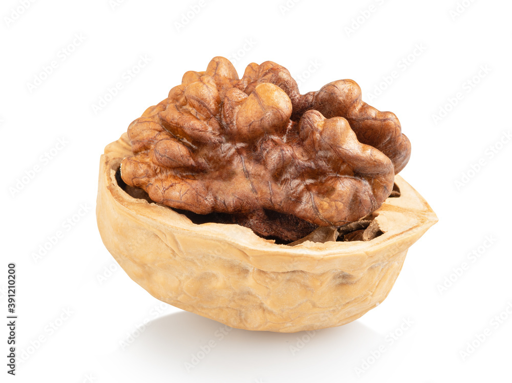 Walnut isolated on a white background. Walnut isolated on a white background.