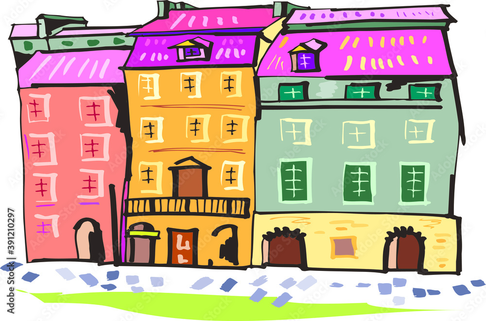illustration of town