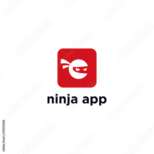 ninja app icon logo design concept vector