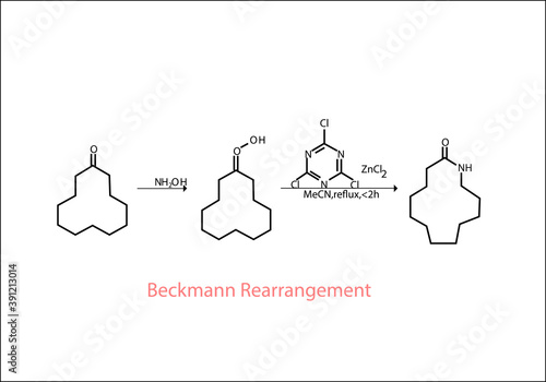 Beckmann rearrangement system vector design illustration