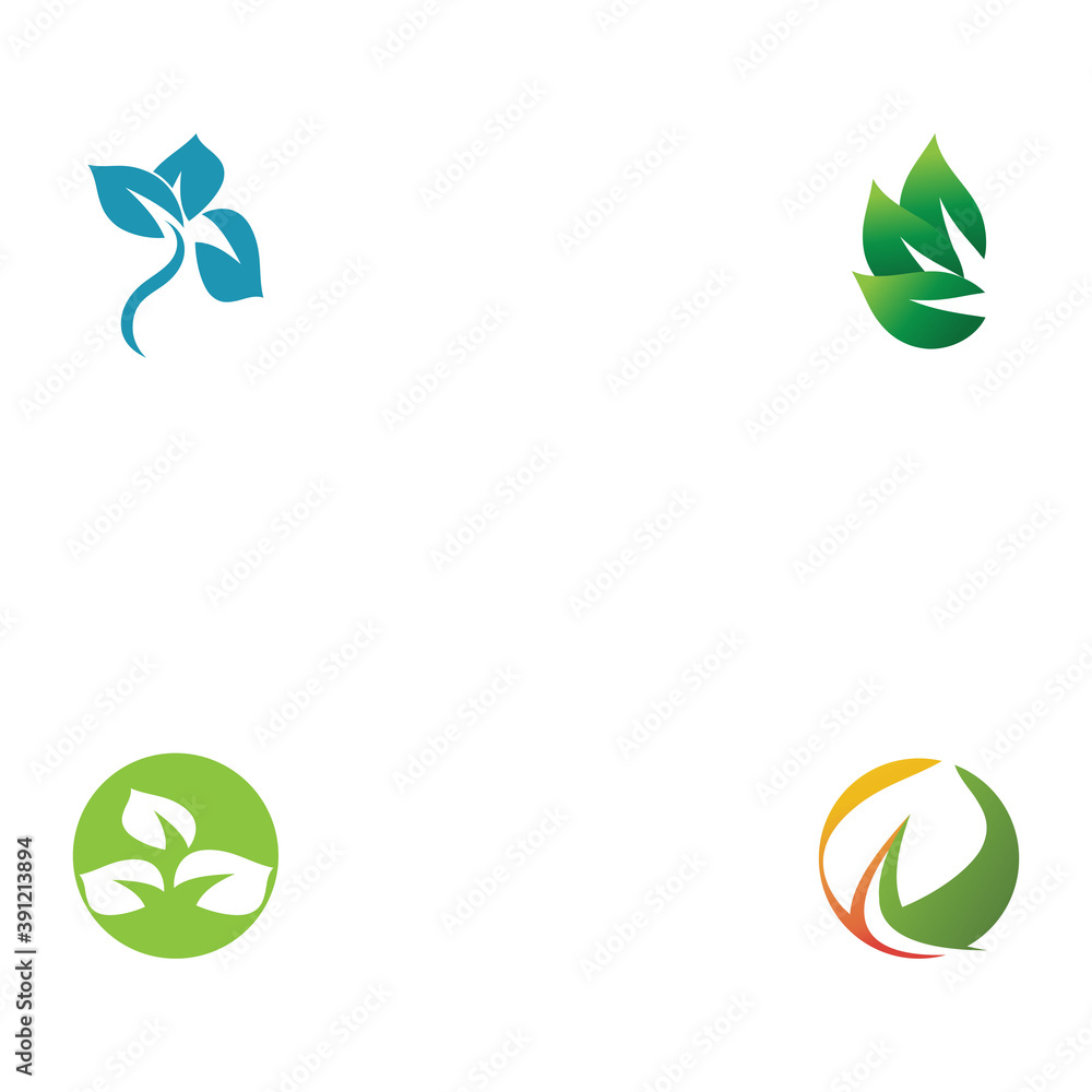 Set Leaf Logo Template vector symbol