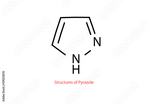 chemical Structure of pyrazole vector design illustration 