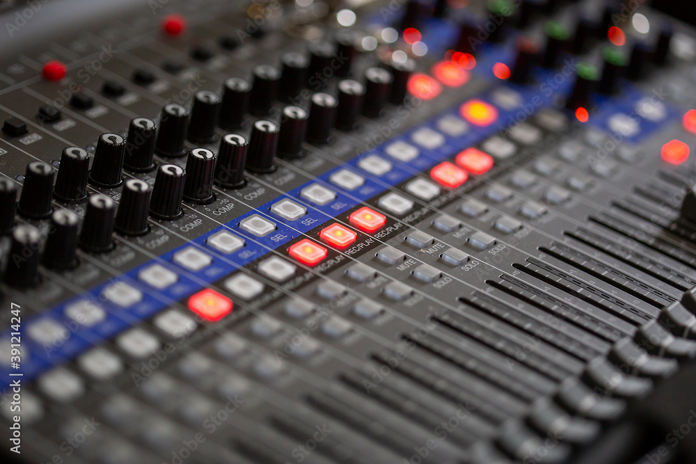 close up sound mixer in studio close up sound mixer in studio
