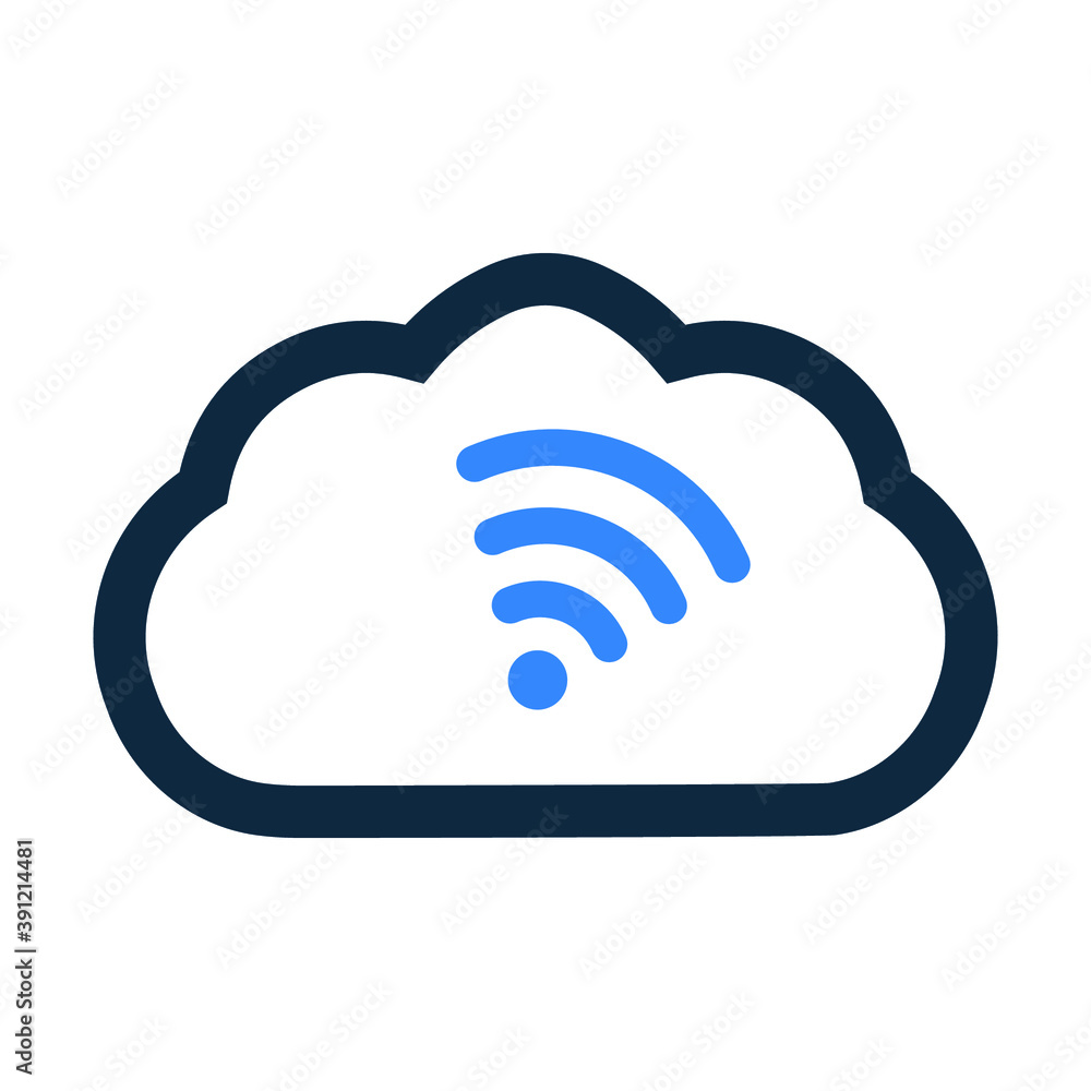 Cloud, technology, wifi icon. Editable vector isolated on a white background. Cloud, technology, wifi icon. Editable vector isolated on a white background.