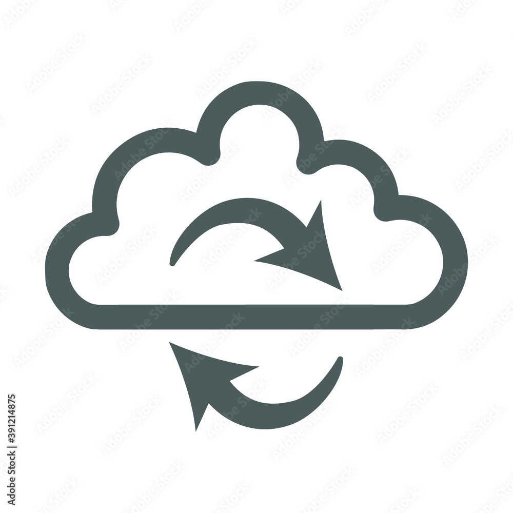 Cloud, network, refresh syncing icon. Gray vector graphics Cloud, network, refresh syncing icon. Gray vector graphics