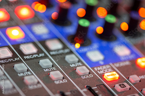 close up sound mixer in studio