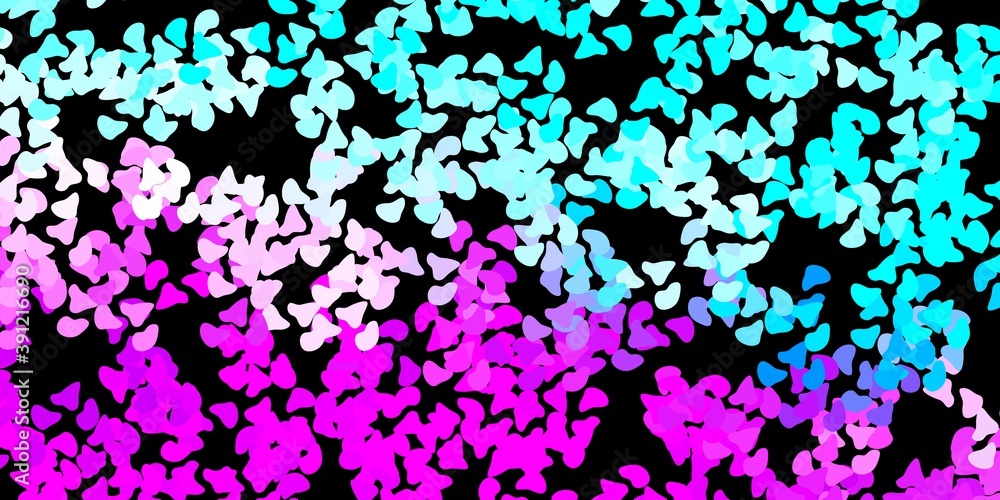Obraz premium Dark pink, blue vector texture with memphis shapes.