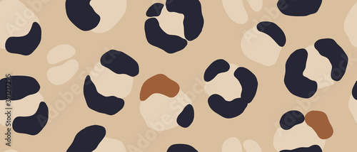 Modern pattern with leopard skin. Creative collage contemporary seamless pattern. Fashionable template for design.