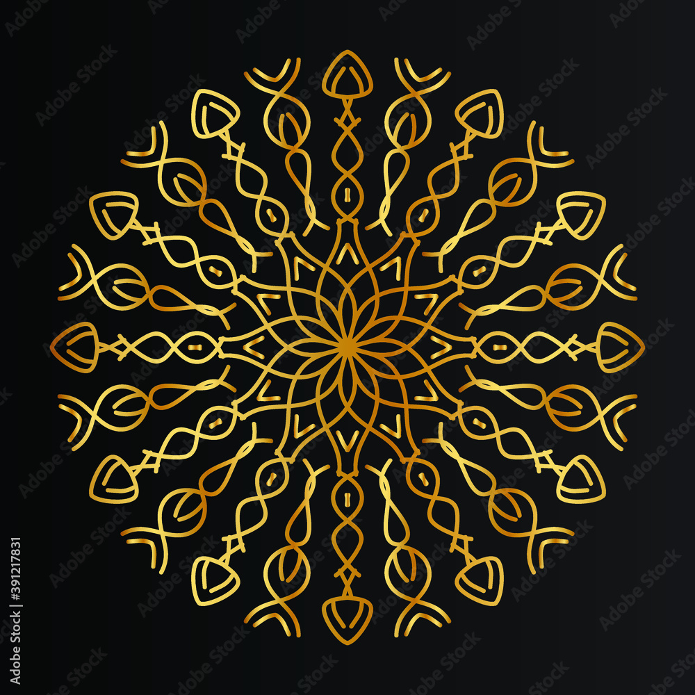 Luxury mandala design background in gold color Luxury mandala design background in gold color