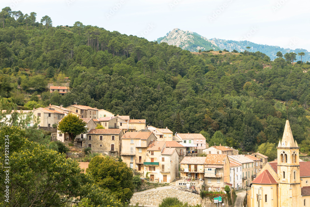 Ancient mountain village in the Balagne region of Corsica