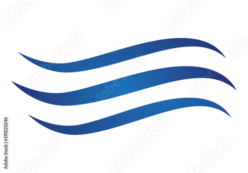 Wallpaper Mural Water wave icon isolated on white background. Flat water wave icon for water logo design and icon template. Water wave vector	 Torontodigital.ca